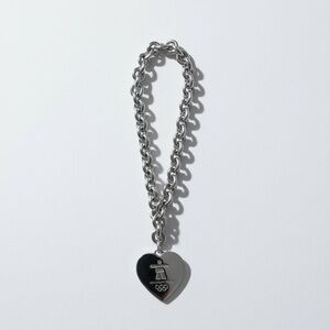 BIRKS Solid .925 Silver 2010 OLYMPICS HEART shaped bracelet size 7